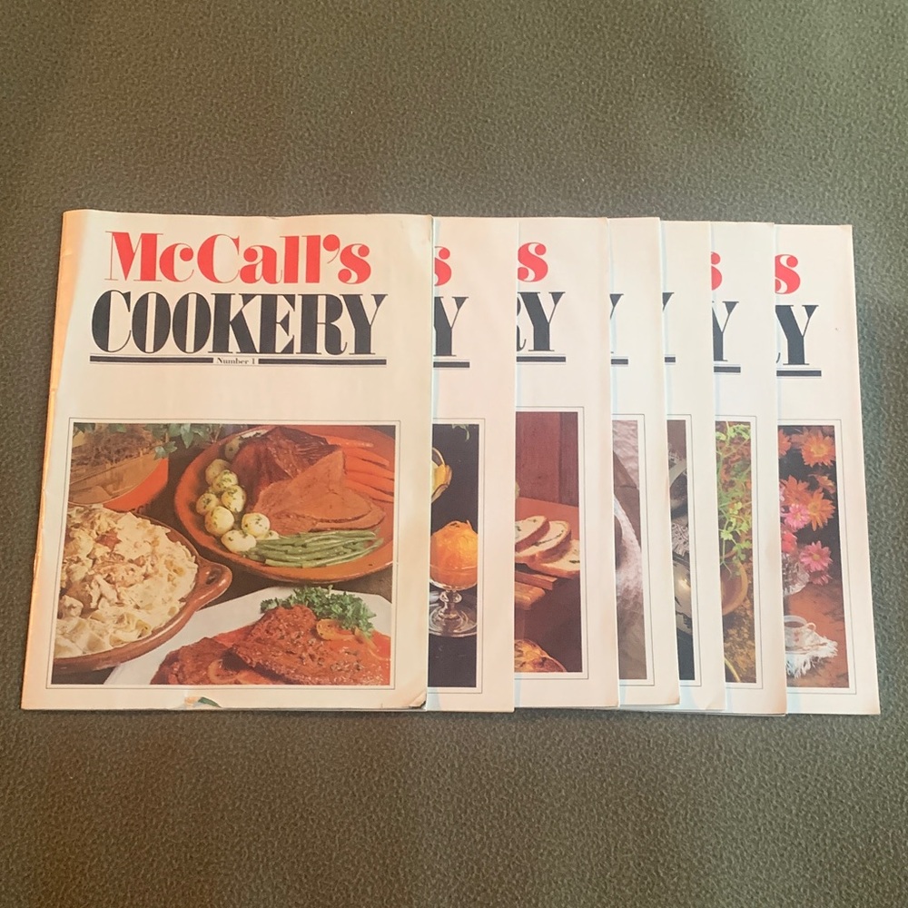 McCall’s Cookery from 1983-1985. Volumes 1, 2, 3, 4, 5, 6, 9. Missing 7 and 8.